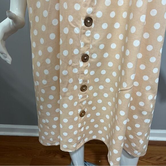 ASOS "Pretty Woman" Peach Polka‎ Dot Halter Dress  -- 2 - Picture 7 of 12